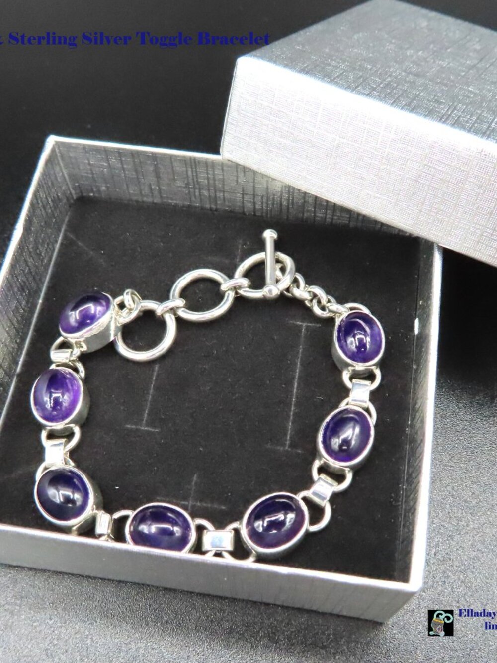 [SALE] Sterling Silver & Amethyst Toggle Bracelet - Picture 10 of 11